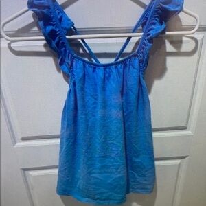 Vibrant Blue Kids' Ruffled Tank Top